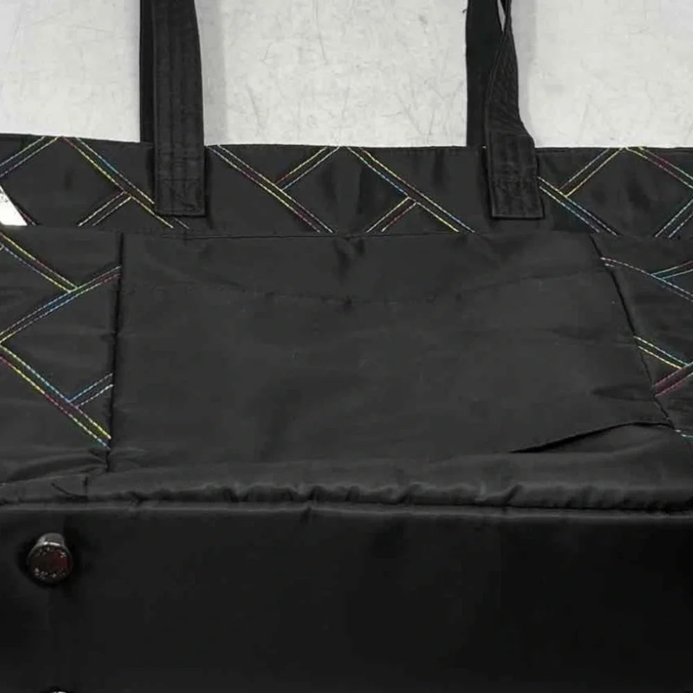 Lug Medium Tote with Trolley Sleeve- Skyliner Black Rainbow NWOT‎